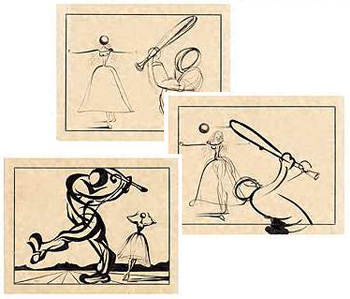 Storyboard for the baseball ballet