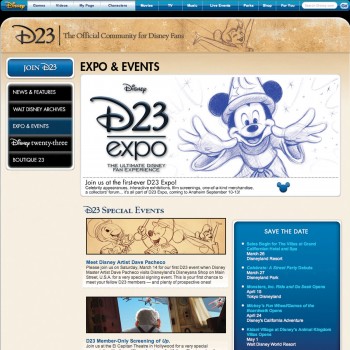 D23 - Disney twenty-three website