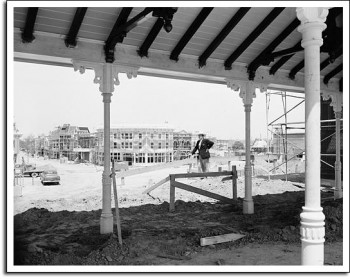 Walt Disney surveys Main Street, June 1955