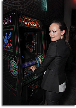 Olivia Wilde playing TRON