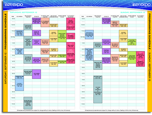 D23 Expo Schedule Page 2