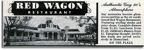 Ad for Disneyland's Red Wagon Inn, 1957