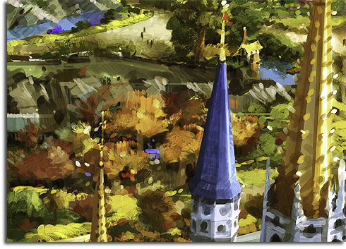 Closeup of Aurora's Cottage from the rendering of Walt Disney World's Fantasyland expansion