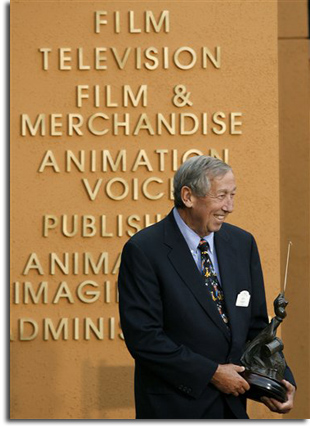 Roy E. Disney receives his Disney Legends award, 1998