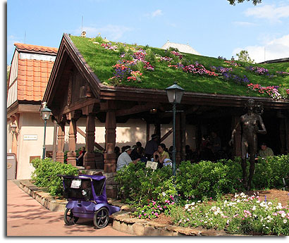 Norway pavilion with restrooms to the left