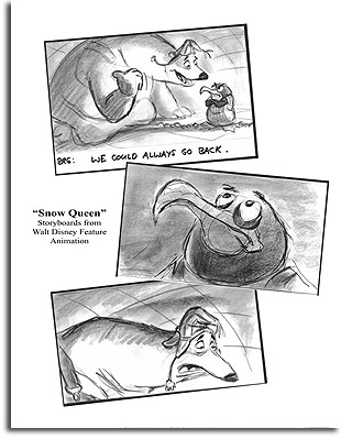 Storyboard for The Snow Queen by Woody Woodman