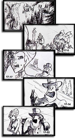 Selections of story art for The Snow Queen