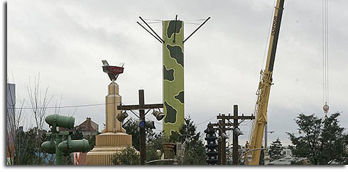 Construction on the Walt Disney Studios' Toy Soldiers Parachute Jump