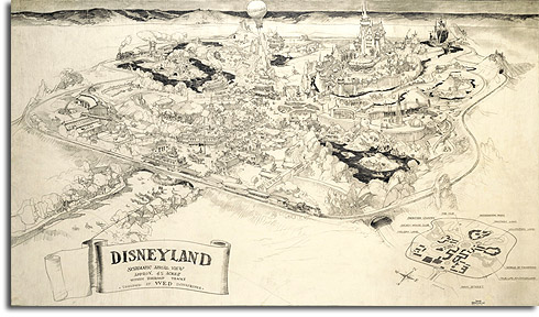 Herb Ryman's sketch of Disneyland, 1953