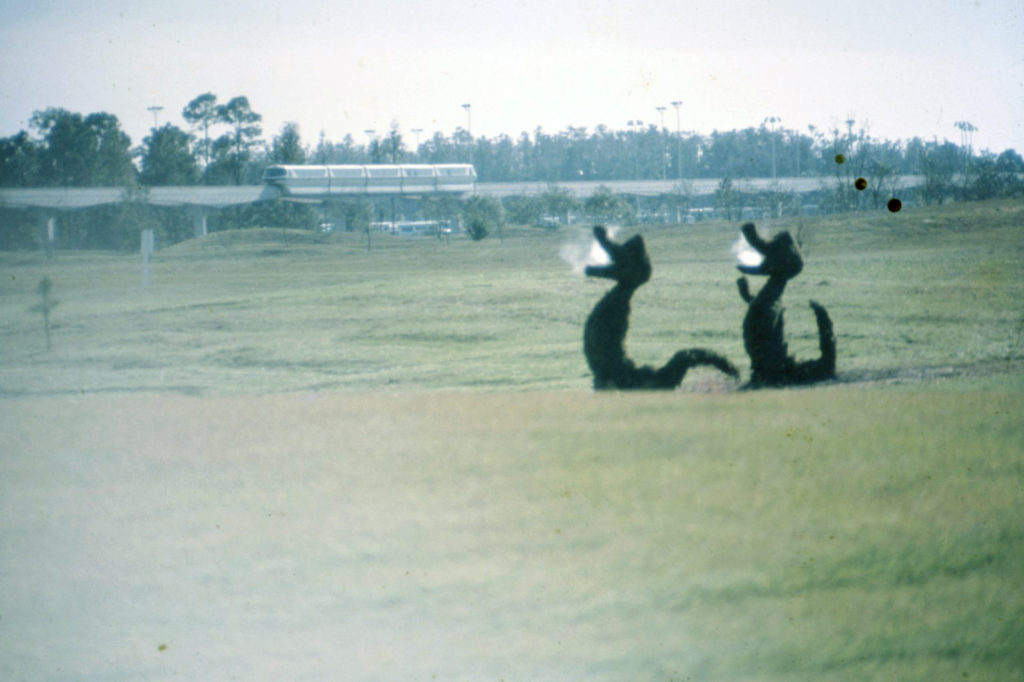 Fire-breathing dragon topiaries